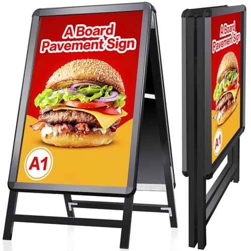 Stop Trottoir Extérieur WindPro® ECO – Chevalet A1 Argent Recto-verso – Panneau Publicitaire Résistant Aux Intempéries