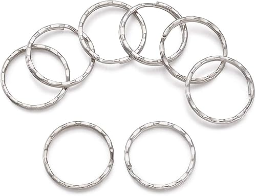 Miniatura 10 de Craftdady 1000 unidades de conectores redondos divididos de 0.787 in de doble bucle de metal para llavero plano para hacer joyas, coche, hogar,