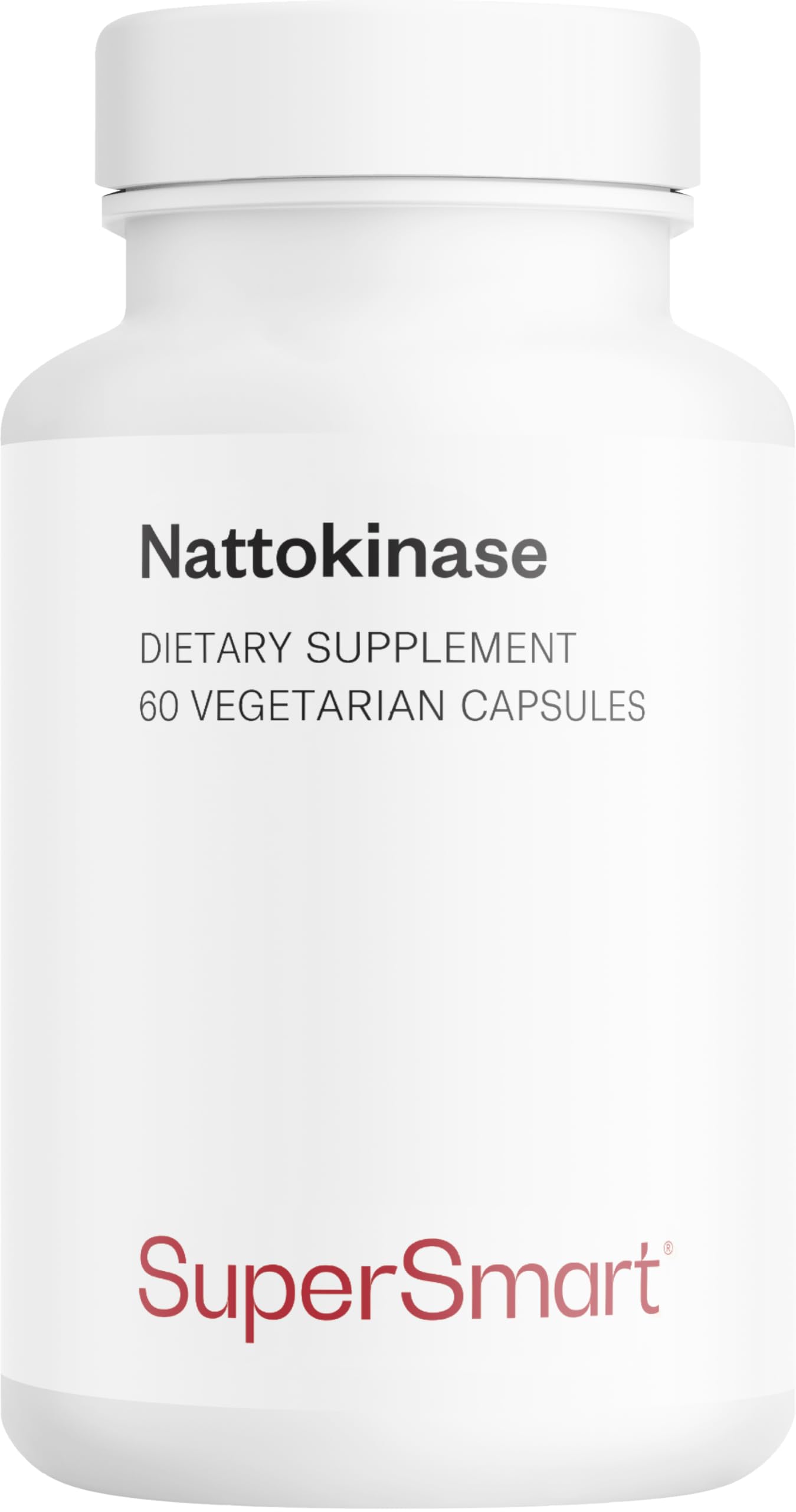 Supersmart - Nattokinase Hoher Gehalt an Vitamin K2 - Japanisches fibrinolytisches Enzym | Glutenfrei - 60 Kapseln
