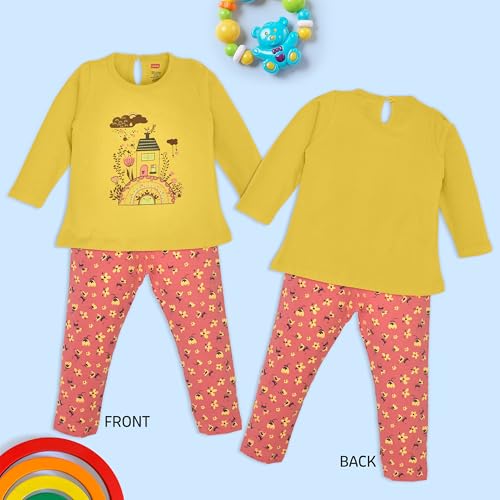 Image of LuvLap Baby Girls 100% Cotton Full Sleeve Top & Pyjama Sets, Pack Of 02
