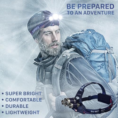 DanForce Headlamp. USB Rechargeable LED Head Lamp. Ultra Bright LUMINUS 1080 Lumen Headlamp Flashlight + Red Light. HeadLamps for Adults, Camping, Outdoors & Hard Hat Light. Zoomable IPX54 Headlight - image 5