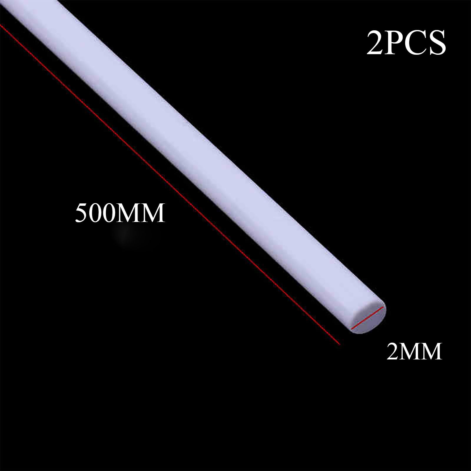 COYOUCO 2Pcs White Plastic Rods, Dia 2/2.5/3/4/5Mm Length 500Mm ABS Round Stick Solid Bar for DIY Toys, Building Model Making,2mm 3pcs