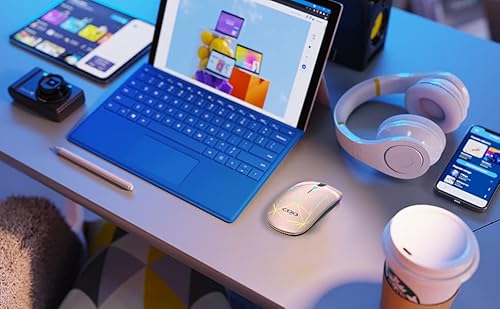 Wireless Mouse, 2.4G Portable Optical Quiet Rgb Mouse With Usb Receiver And Type C Adapter, 3 Adjustable Dpi Levels, Wireless Computer Mouse For Laptop, Computer, Pc, Macbook, Desktop (Champagne) #TOP6