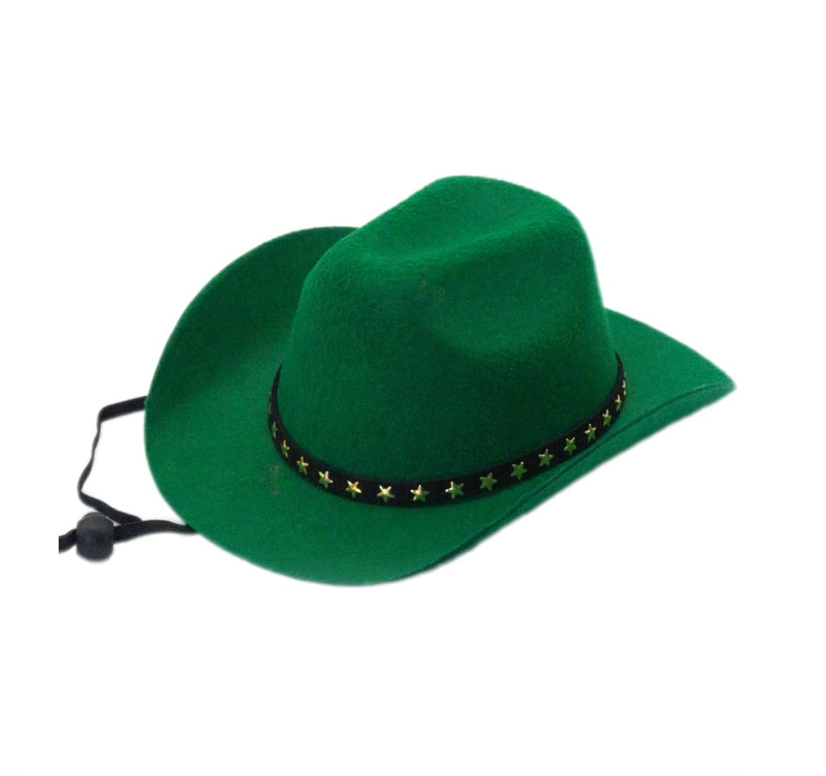 SLOTHCITY Cowboy Pet Hat Cosplay Cap for Dogs and Cats Six Colors (Green, Medium)