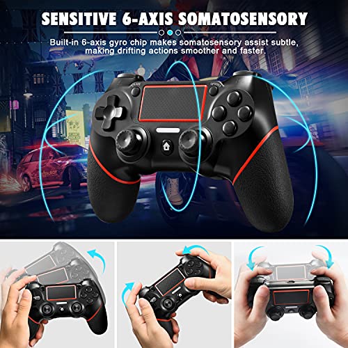 Sefwon Replacement For Ps4 Controller,Wireless Game Controller For Ps4/Pc And Built-In Dual Motion Motors (Red) #TOP4