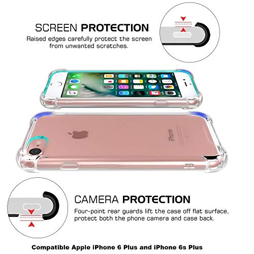 Casehq Iphone 6 Plus Case, Iphone 6S Plus Case Transparent Enhanced Grip Protective Defender Cover Soft Tpu Shell Shock-Absorption Bumper Anti-Scratch Back Air Cushioned 4 Corners - Clear #TOP5