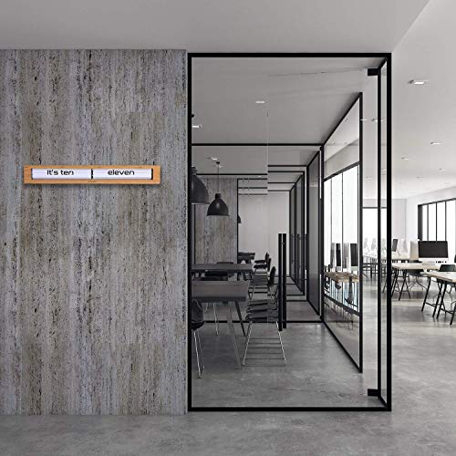 Cloudnola Texttime Wood Wall And Tabletop Flip Clock And Wall Decor, Bamboo And White, 24 Inches Wide, Battery Operated Digital Display, Perfect For Living Room, Kitchen, Office And More! #TOP4