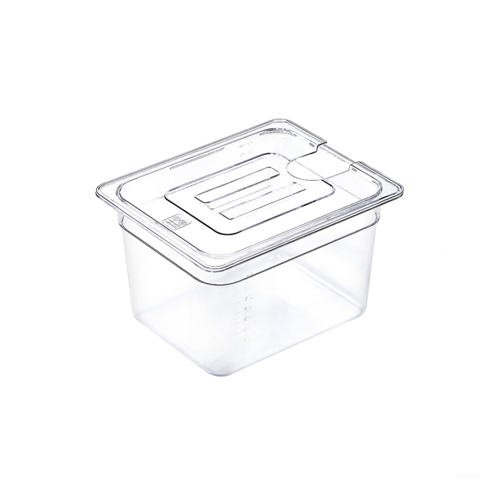 Contenitore Sous Vide da 6 litri con coperchio, serbatoio dell'acqua in policarbonato per uso alimentare per fornelli a immersione, pentola trasparente con scala e manico per cucinare a bassa