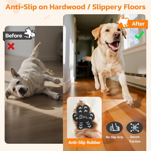 Image of Anti Slip Dog Paw Protectors Pads for Senior Dogs on Hardwood Floor 48 Pcs