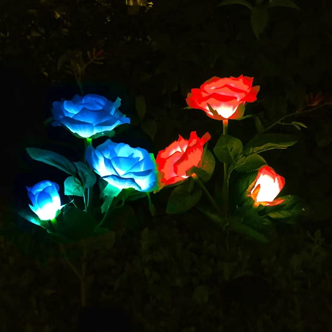 GUANSHAN 2 PC Outdoor Solar Lights, Daisy Solar Flower Lights, Rape Flower Solar Lamp, Led Solar Lawn Light, Perfect for Garden, Yard, Patio, Walkway