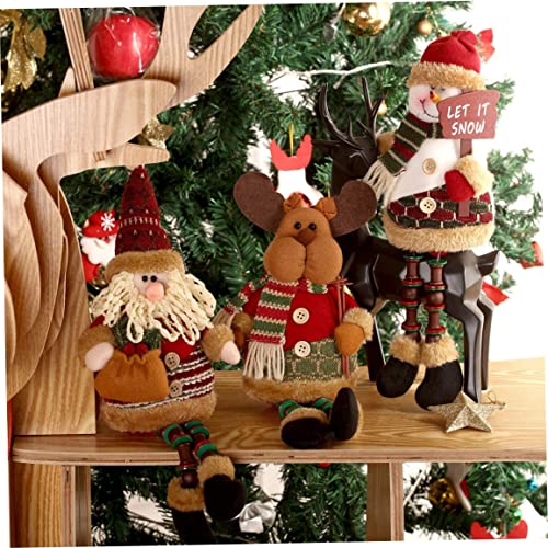 Décoration de Noël assis et joli petit père en peluche douce