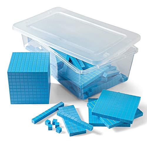 Hand2Mind 5556 Blue Plastic Base Ten Blocks Complete Set thumb #4