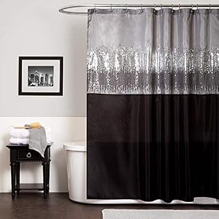 Lush Decor Night Sky Shower Curtain Black/Gray 72x72