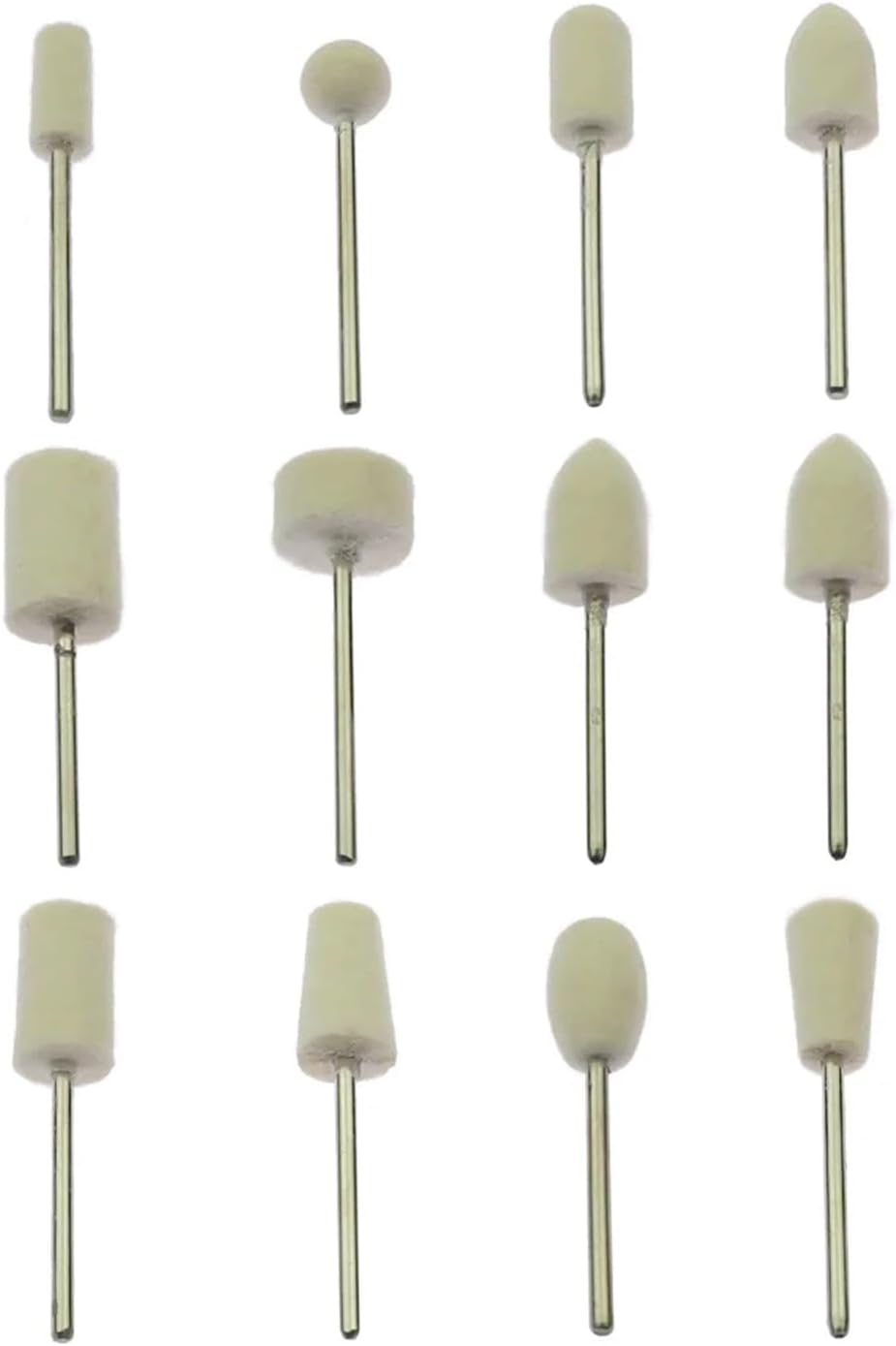 2.35mm Shank Mounted Points Ceramic Grinding Heads Wool Felt Polishing Wheel for Mould Nail Finish(Wool Felt)