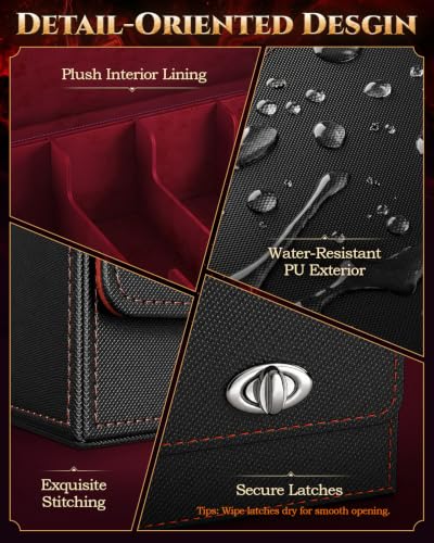 Image of MoKo Trading Card Storage Box for MTG, 3900+Capacity, Black Red | Card box with Dice Tray, Commander Display & Handle, Top Loaders Organizer Case, For Magic Game, TCG PTCG Sport Cards