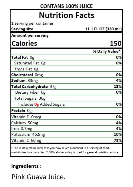 Image of Namai 100% Pure Guava Juice, No Added Sugar, Pack of 24