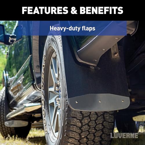 Image of LUVERNE 250423 Front or Rear 12-Inch x 23-Inch Textured Rubber Mud Guards, Select Ford F-150, Lincoln Mark LT, 2 Flaps