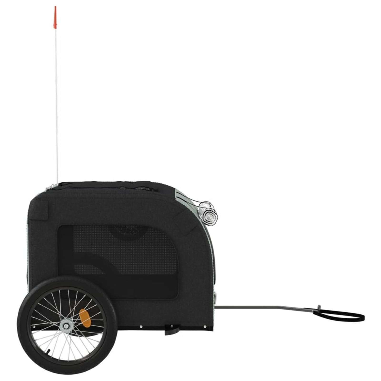 Homgoday Remolque de bicicleta para animales gris y negro Oxford y hierro, mueble carro para perro, carro para bicicleta, carro para perros, transportín perro bicicleta modelo 93839