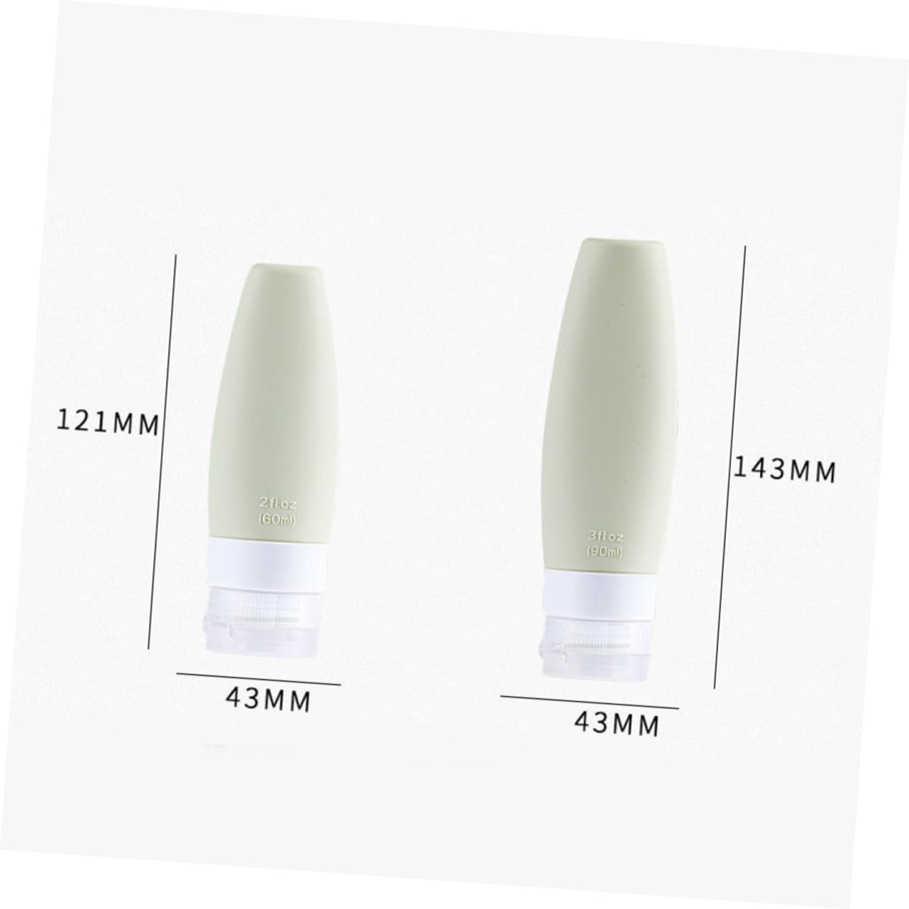 PACKOVE 2 Set Sottovuoto Silicone Per Viaggio Contenitori Riutilizzabili E Portatili Per Cosmetici E Lozioni Con Sacchetto Pvc 3 Pezzi*2
