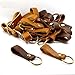 Jzcky Shzrp Leather Valet Key Chain Key Ring,Brown and Dark Brown,2-Pack