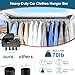 Bvomheez Car Clothes Hanger Bar 28-61 inches, Heavy Duty Clothes Rod for Car, Wrinkle-Free Clothes Hanging Bar, Adjustable Clothes Rack for RVs Suvs Trucks Vans, with 4Pcs Additional Seat Hooks