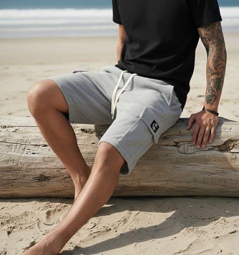 Image of INDICLUB Men's Athletic Performance Shorts,Casual Everyday Wear, Comfortable Drawstring Style