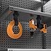 Homde Heavy Duty Magnetic Hook, 2 Velcro Strap and 2 Magnet Holder Combine, 2.6 inch Strong Utility Garage Hanger for Workshop,Toolbox, Storage (2 Black + 2 Orange)