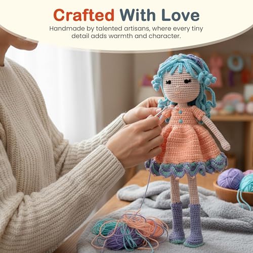 Image of Happy Threads Handmade Crochet Doll - Diana | Amigurumi Toys for Girls & Boys | Soft Doll for Kids | Ideal Crochet Soft Toys for Gifting & Nursery Decor, Eco-Friendly, BIS Certified (100% Cotton)