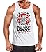 Produktbild Neverless® Herren Tank-Top Hattori Hanzo Sword and Sushi Okinawa Japan Schriftzeichen Superior Design Muskelshirt weiß XL