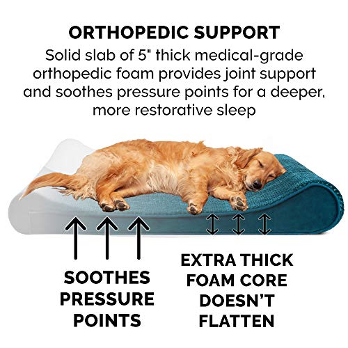 Furhaven Small Orthopedic Dog Bed Minky Plush & Velvet Luxe Lounger W/ Removable Washable Cover - Spruce Blue, Small #TOP3