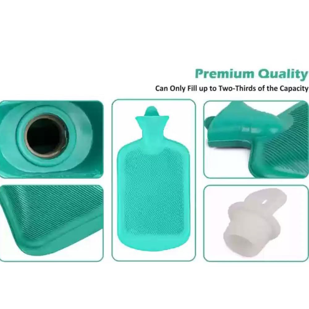 RSINC Bolsa de agua caliente de goma Botella de agua caliente de invierno Calentador de manos para terapia de calor con compresas calientes Aproximadamente 500ML