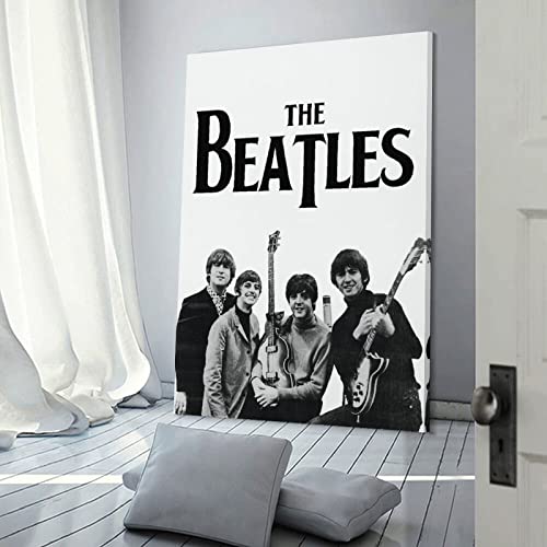 Poster classique noir et blanc The Beatles – Peinture décorative sur toile – Impression murale et image d’art moderne… - Les Beatles, Paul McCartney, John Lennon, RIngo Starr, George Harrison Poster classique noir et blanc The Beatles - Peinture décorative sur toile - Impression murale et image d'art moderne… – Image 4
