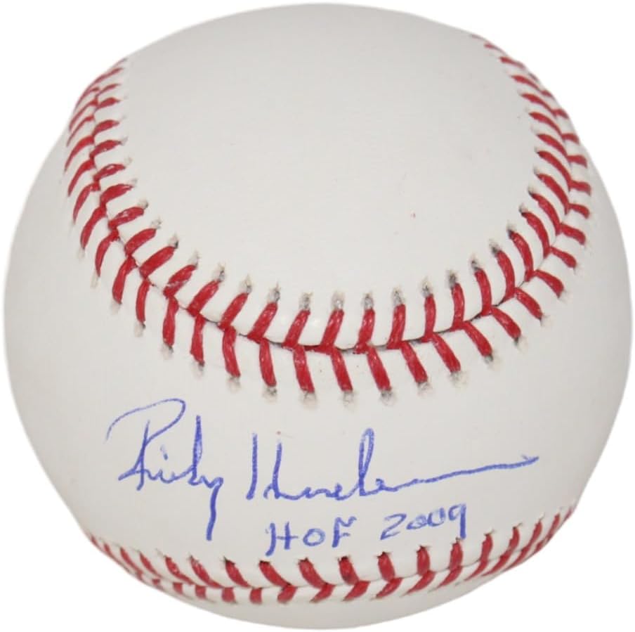 Rickey Henderson Signed Oakland Athletics OML HOF Baseball Beckett