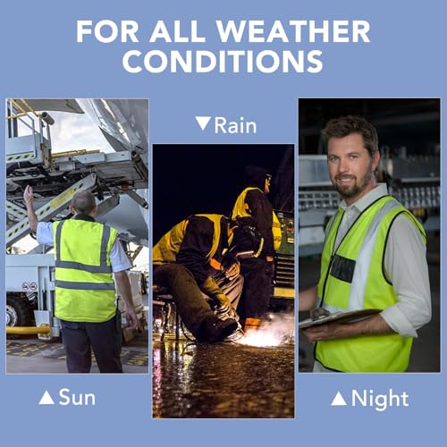 Image of XPCARE Reflective Safety Vests For Women Men, High Visibility Security Vest Pockets and Zipper Front Construction Work Vest