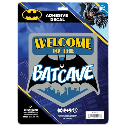 Image of DC Comics Batman Welcome to the Batcave Adhesive Vinyl Decal - Fun Batman Sticker for Car or Laptop