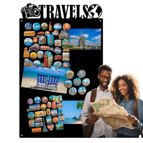 Anwicar Tableau Magnétique - Tableau Effaçable en Acier - Idéal pour Aimants et Notes - Tableau Noir Magnétique Mural - Kit de Montage Inclus - 79x49 cm -