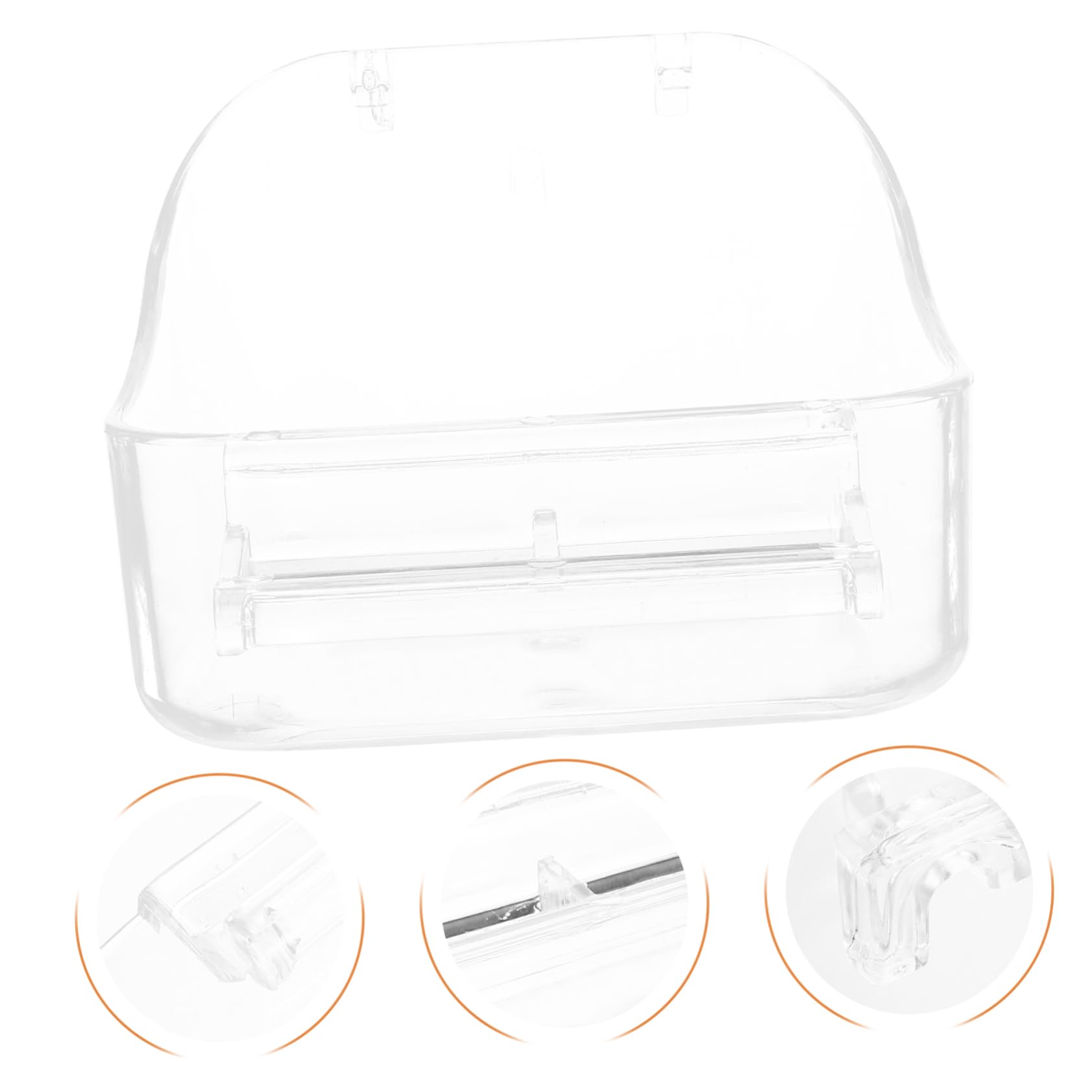 Mikikit Pet Bird Bath Box Multi Functional Parrot Bathing Tub Food Container for Bird Cage Durable Material with Smooth Edges Parrot Supplies for Cleaning Feeding