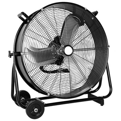 BILT HARD 24' 8100 CFM High Velocity Industrial Drum Fan, 3-Speed Heavy Duty Metal Shop Fan for Warehouse, Workshops, Garage, Factory and Basement - UL Listed