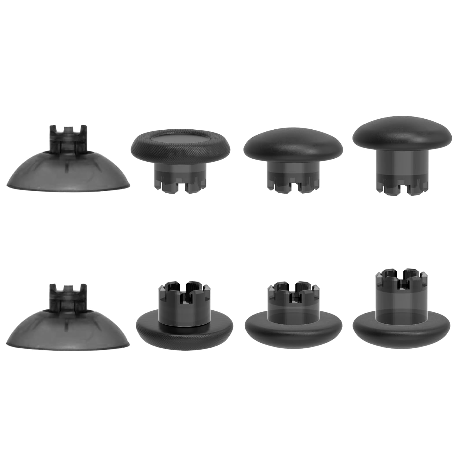 EASEGMER ThumbsGear Interchangeable Ergonomic Thumbstick for PS5 Controller for PS4 All Model Controllerb - 8 in 1 Swap Joysticks Replacement Repair Mod Kit for Xbox One Controller (Black)