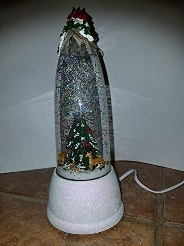 Roman Inc. Lighted Snowglobe Christmas Tree with Deer and Cardinals 38059