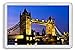 AWS Magnete in PVC Tower Bridge Ponte di Londra Inghilterra Souvenir Gadget London England calamita Fridge Magnet da frigo in plastica Dura con Immagine Fotografica Città City Metropoli Night