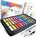 Caja de acuarelas, RATEL set de pintura de acuarelas incluye 36 colores pigmento sólido + 2 plumas de gancho de línea + 2 pinceles para tanque de agua + 10 papeles acuarela,colores acuarela conjunto