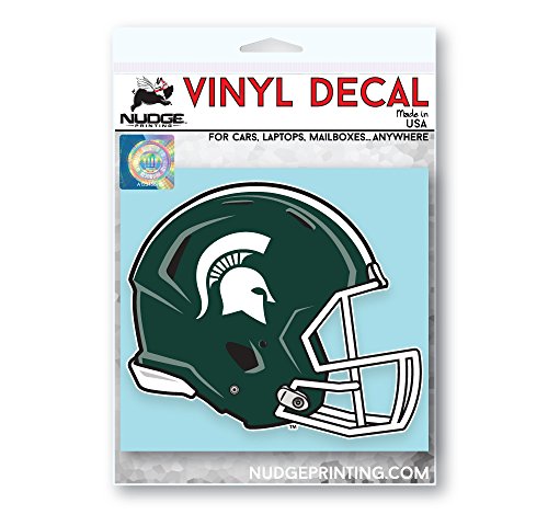 Image of Collegiate NCAA Car Decal Made from Premium Weatherproof Vinyl (Michigan State Football Helmet)
