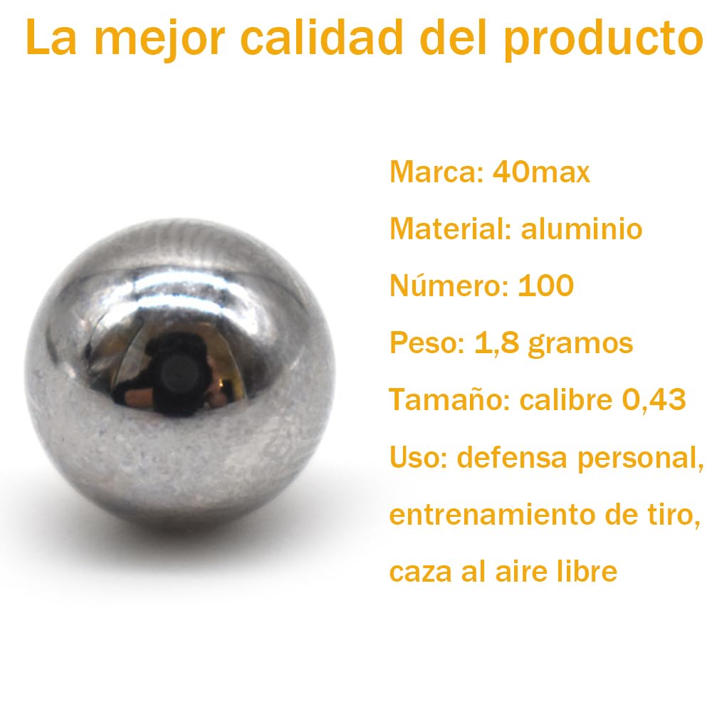 Juego de 100 balones de pintura de calibre 43, 0,43 calibre, 1,8 gramos, pelotas de autodefensa para Umarex PPQ, TPM1, TPM2, T4E, HK 416D, Gen5, RAM,