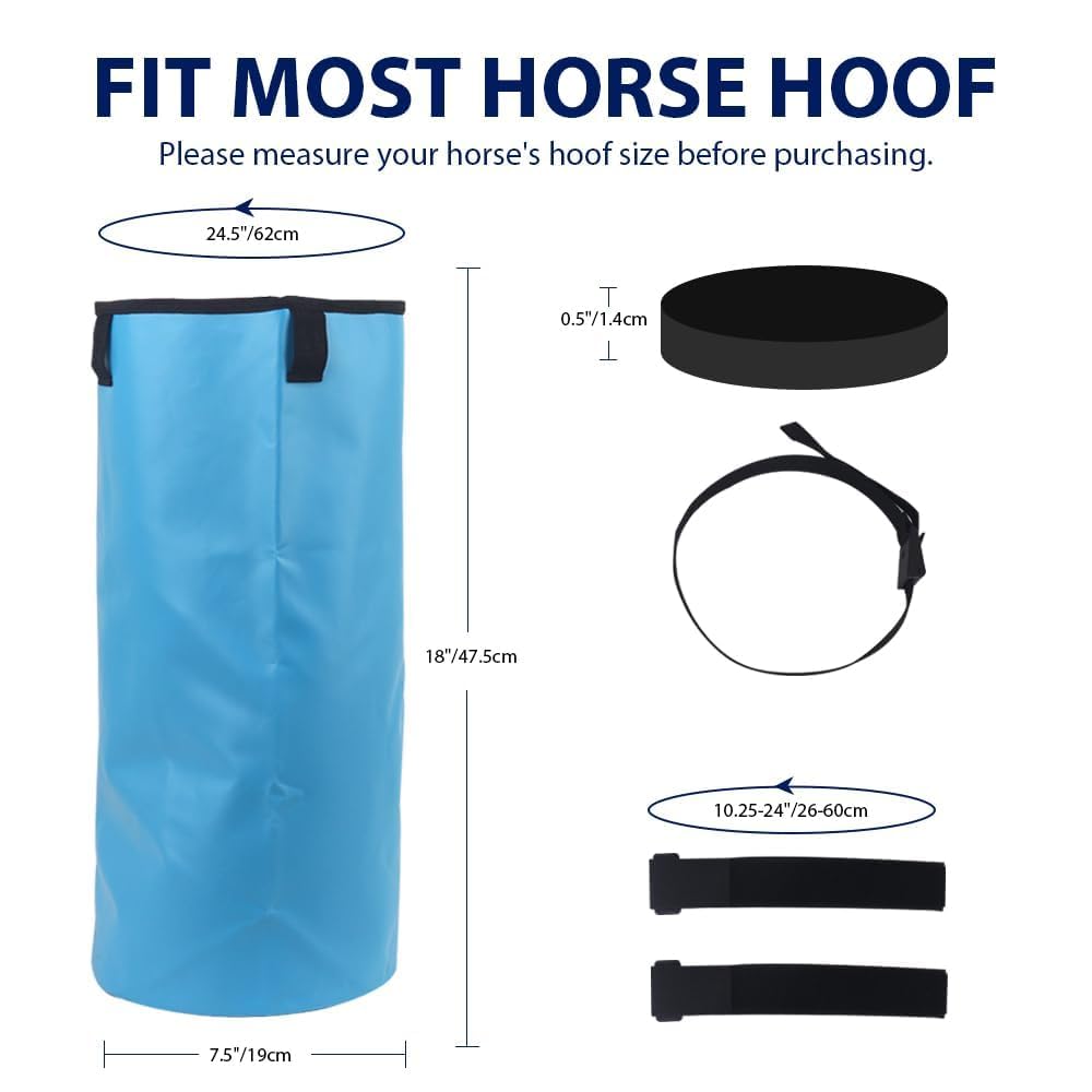 Botas de remojo de caballos, botas de hielo para caballos que promueven la curación, botas de remojo de pezuñas y tratamiento de botas de cataplasma, cuidado de pezuñas envueltas para hidratar