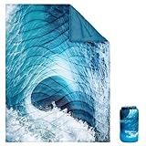 KingCamp Reisedecke Ultraleicht, Outdoor-Campingdecke Warme Wasserabweisend, Kompaktes kleines Packmaß für Camping Büro zu Hause Outdoor Bunte Decke, (Stürmische See,200x145cm)