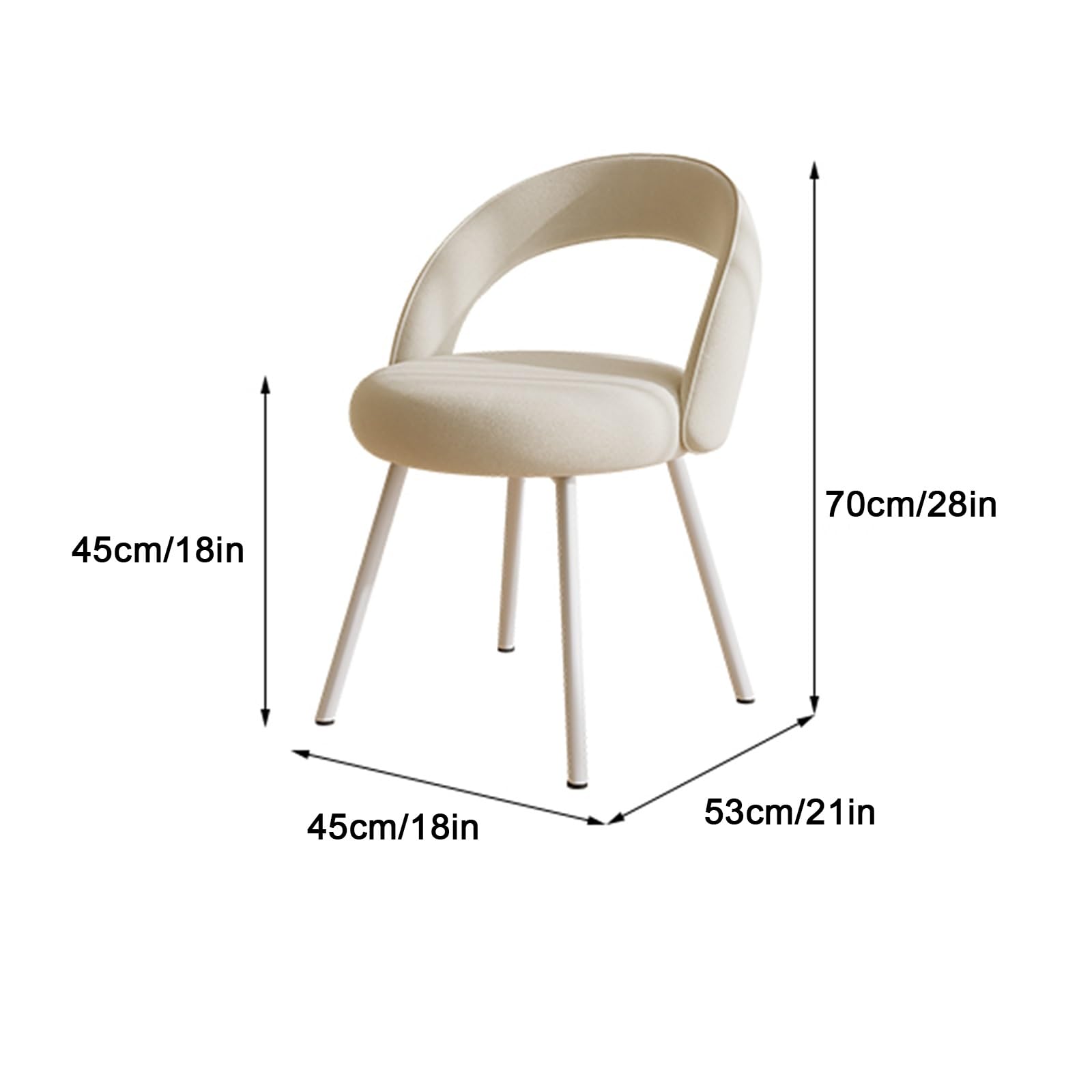 Sedia da Trucco per la Sala Trucco, Sedie Moderne con Schienale Cavo, Staffa in Metallo, per Cucina, Soggiorno, Ristorante(Pink)