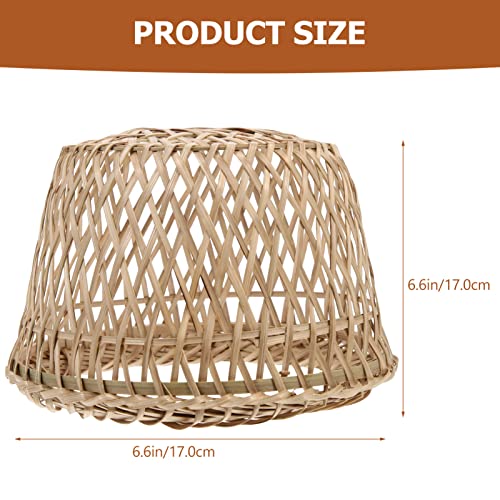 Exceart Wicker Lamp Shade Ceiling Light Covers Rattan Basket Chandelier Lamp Shade Lampshade Wicker Pendant Light Shade For Livingroom Table Lamp And Floor Light #TOP6