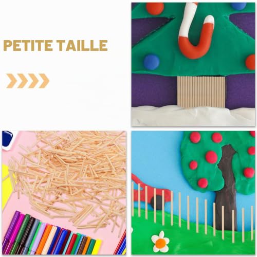 Cabilock 1000 Bâtonnets D'Allumettes En Bois Naturel 1.97In Pour Loisirs Créatifs Fabrication De Bougies Et Maquettes Diy Accessoires Faits Main – vue 8