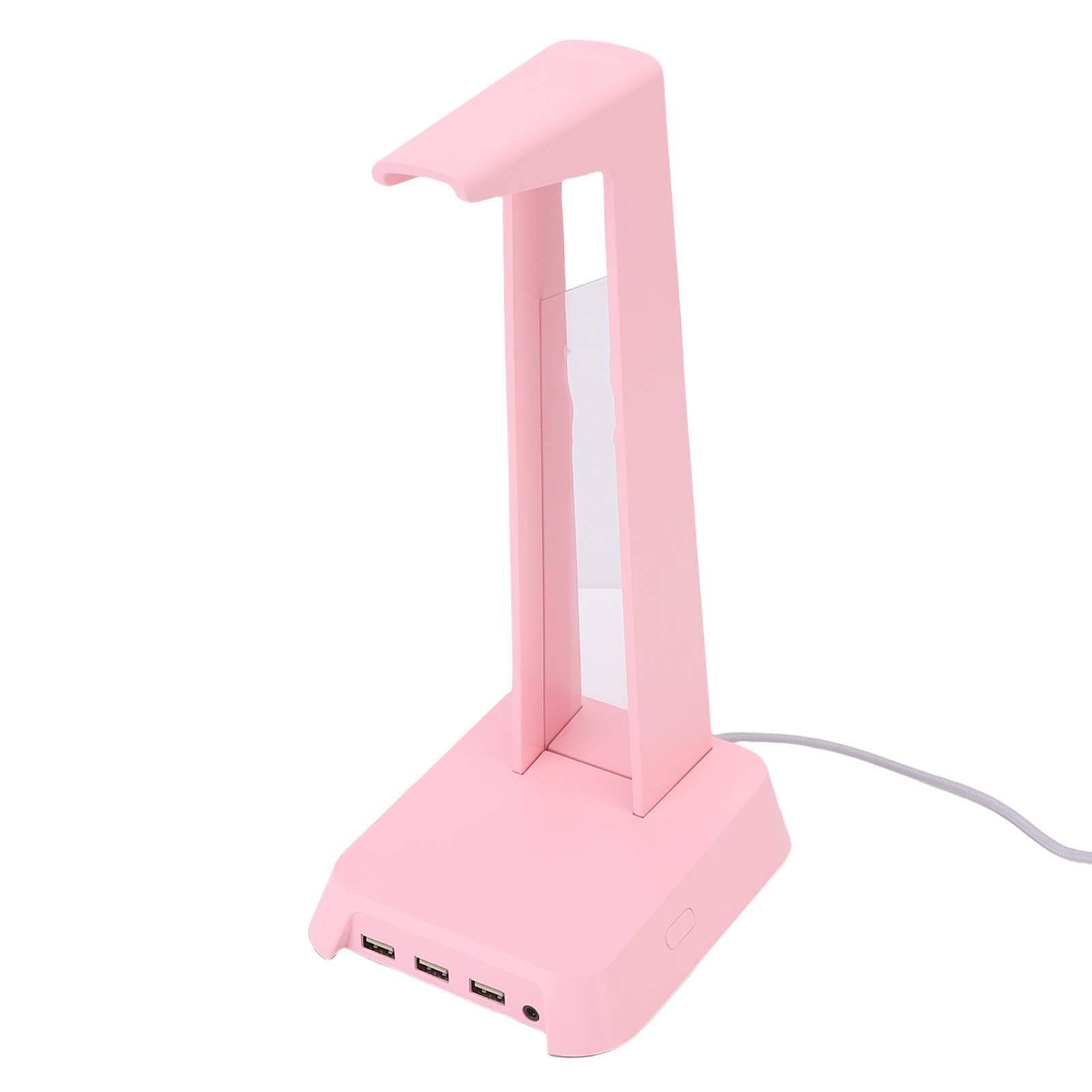 PUSOKEI Supporto per Cuffie da Gioco Multifunzionale |Porta USB Supporto per Cuffie da Scrivania con Illuminazione Colorata per la Casa (PINK)